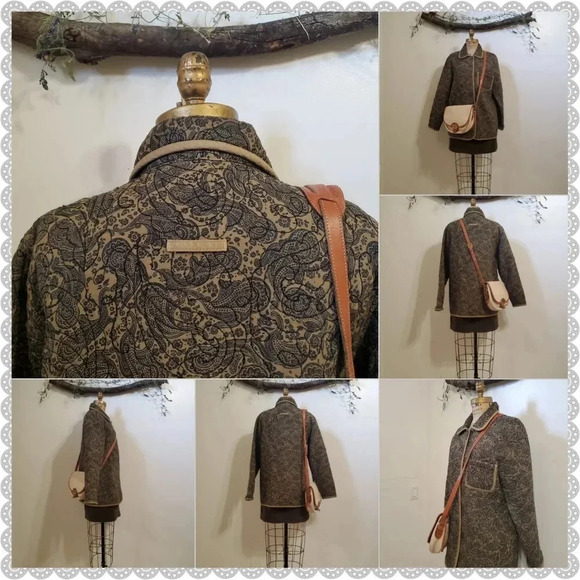 Dooney & Bourke | Vintage Cream Tan Leather Distressed Organizer Crossbody Bag - Picture 7 of 8